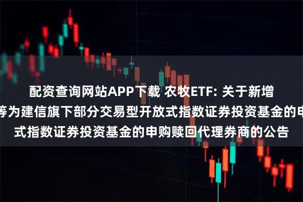 配资查询网站APP下载 农牧ETF: 关于新增申万宏源证券有限公司等为建信旗下部分交易型开放式指数证券投资基金的申购赎回代理券商的公告